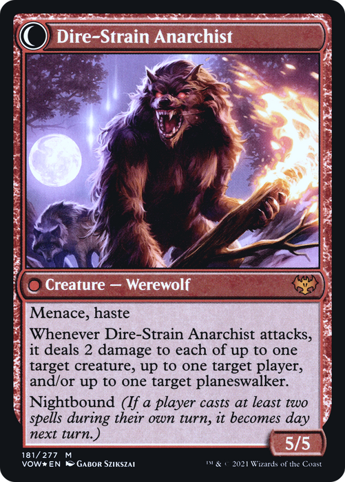 Volatile Arsonist // Dire-Strain Anarchist (PRE-181S) - mythic: (Double Faced Transform) - Foil