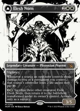 Elesh Norn // The Argent Etchings (MOM-292) - mythic: (Showcase) (Borderless) - Foil