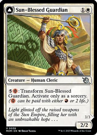 Sun-Blessed Guardian // Furnace-Blessed Conqueror (MOM-038) - uncommon