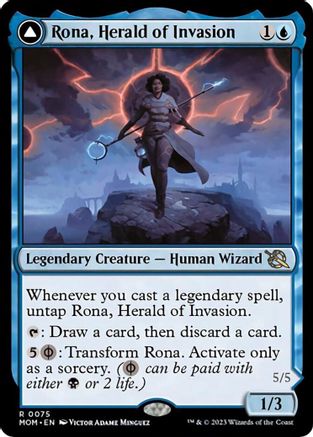 Rona, Herald of Invasion // Rona, Tolarian Obliterator (MOM-075) - rare - Foil