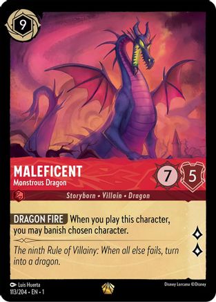 Maleficent - Monstrous Dragon (113/204) - Legendary - Cold Foil