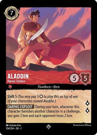 Aladdin - Heroic Outlaw (104/204) - Super Rare - Cold Foil