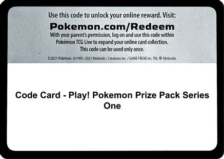 Code Card - Play! Pokemon Prize Pack Series One () - PPSC  - Code Card