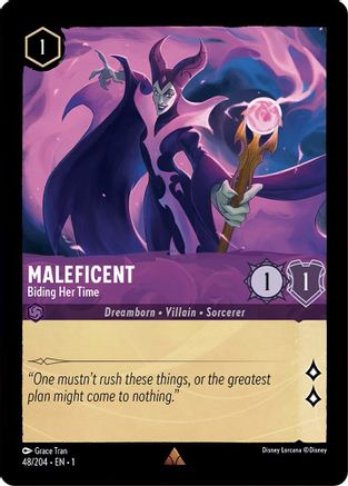 Maleficent - Biding Her Time (48/204) - Rare - Cold Foil