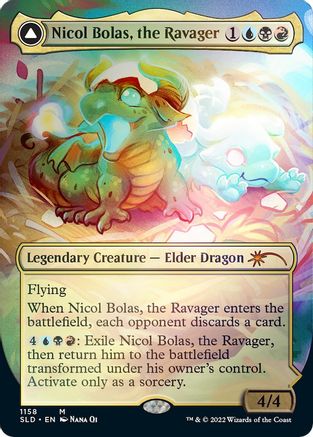 Nicol Bolas, the Ravager // Nicol Bolas, the Arisen (SLD-1158) - mythic (Borderless) - Foil