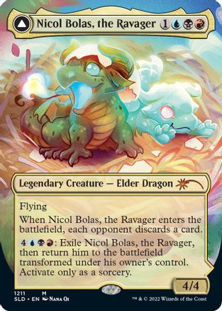 Nicol Bolas, the Ravager // Nicol Bolas, the Arisen (SLD-1211) - mythic (Borderless)