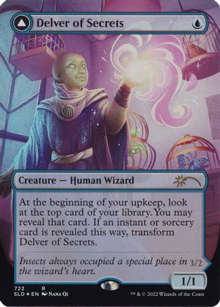 Delver of Secrets // Insectile Aberration (SLD-722) - rare (Borderless) - Foil