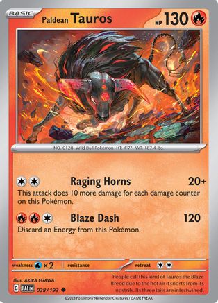 Paldean Tauros (028/193) - SPE  - Uncommon