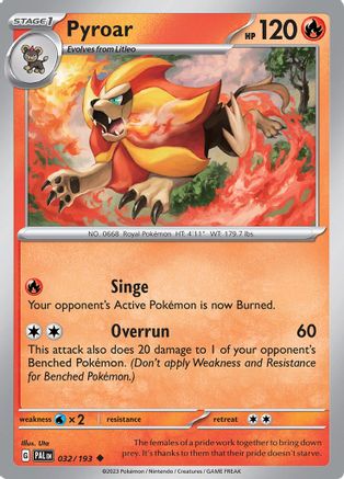 Pyroar (032/193) - SPE  - Uncommon - Reverse Holofoil