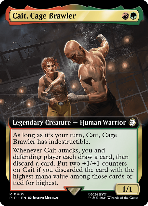 Cait, Cage Brawler (PIP-409) - rare: (Extended Art) - Foil