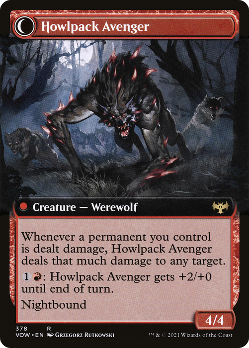 Ill-Tempered Loner // Howlpack Avenger (VOW-378) - rare: (Extended Art, Double Faced Transform) - Foil