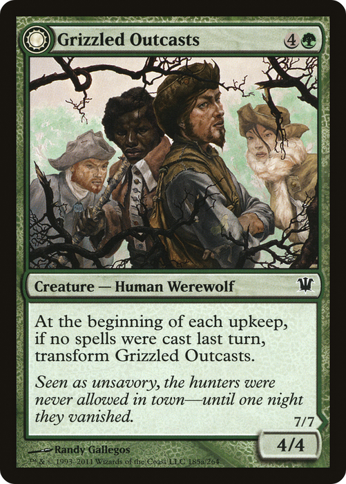 Grizzled Outcasts // Krallenhorde Wantons (ISD-185) - common: (Double Faced Transform) - Foil