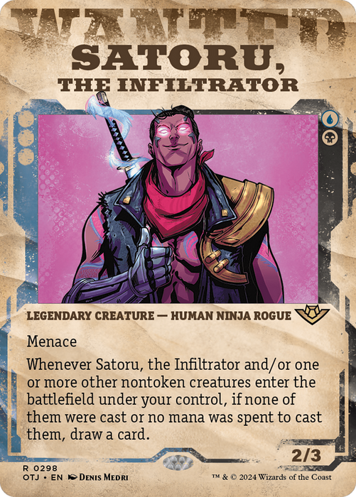 Satoru, the Infiltrator (OTJ-298) - rare: (Showcase) (Borderless)
