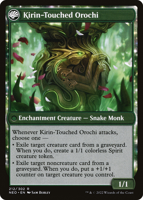 Teachings of the Kirin // Kirin-Touched Orochi (NEO-212) - rare: (fandfc, enchantment)