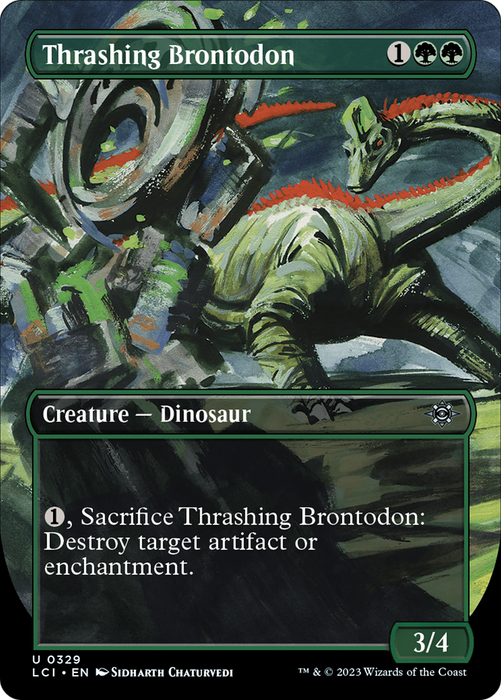 Thrashing Brontodon (LCI-329) - uncommon (Borderless) - Foil