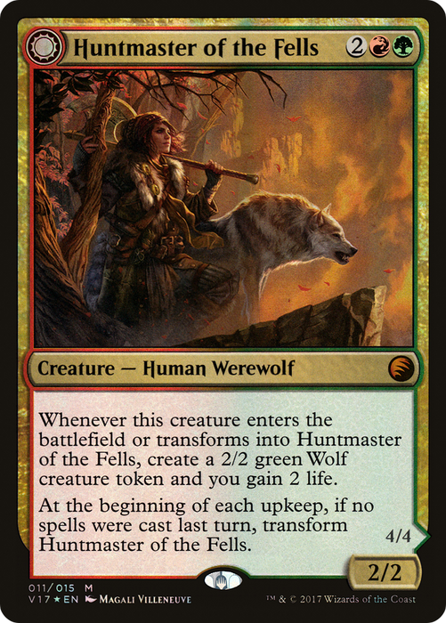 Huntmaster of the Fells // Ravager of the Fells (V17-011) - mythic: (Double Faced Transform) - Foil