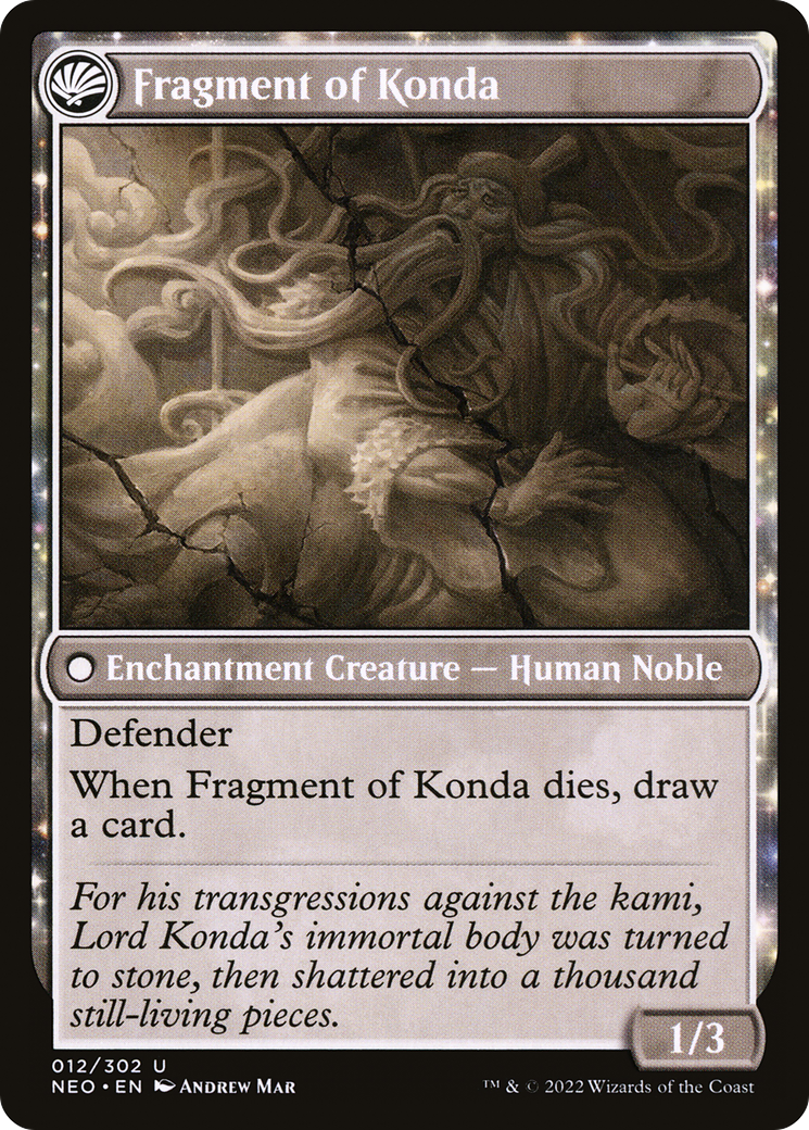 The Fall of Lord Konda // Fragment of Konda (NEO-012) - uncommon: (fandfc, enchantment) - Foil