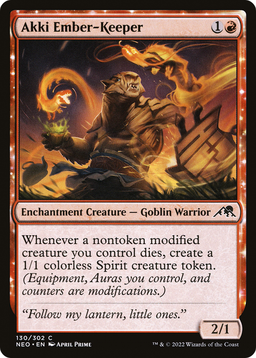 Akki Ember-Keeper (NEO-130) - common: (enchantment)