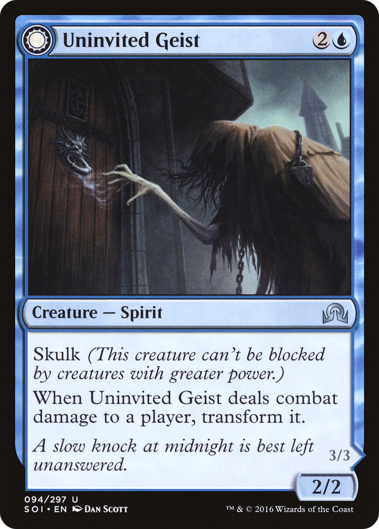 Uninvited Geist // Unimpeded Trespasser (SOI-094) - uncommon: (Double Faced Transform)