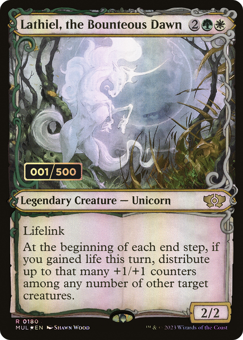 Lathiel, the Bounteous Dawn (MUL-180Z) - rare: (Showcase) - Foil