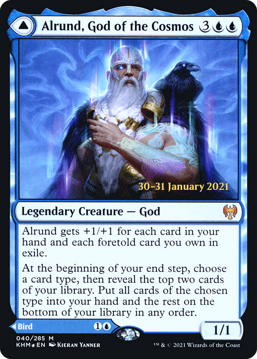 Alrund, God of the Cosmos // Hakka, Whispering Raven (PRE-40S) - mythic - Foil