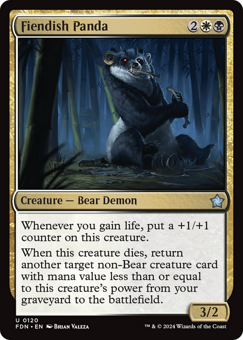 Fiendish Panda (FDN-120) - uncommon - Foil