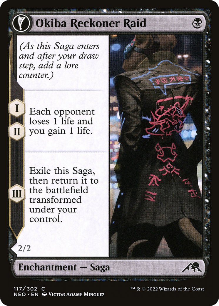 Okiba Reckoner Raid // Nezumi Road Captain (NEO-117) - common: (fandfc, enchantment) - Foil