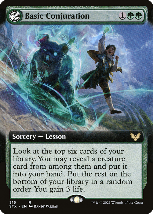 Basic Conjuration (STX-315) - rare: (Extended Art, lesson) - Foil
