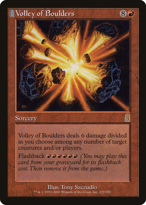 Volley of Boulders (ODY-227) - rare: (tombstone) - Foil