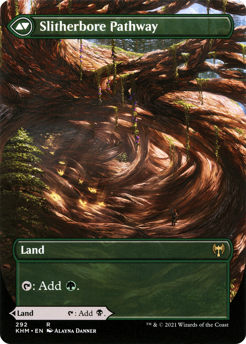 Darkbore Pathway // Slitherbore Pathway (KHM-292) - rare: (Showcase) (Borderless)