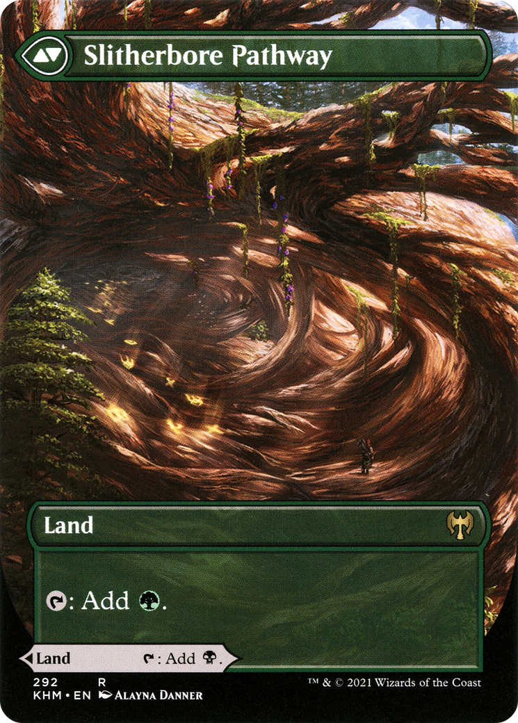 Darkbore Pathway // Slitherbore Pathway (KHM-292) - rare: (Showcase) (Borderless) - Foil