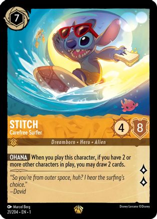 Stitch - Carefree Surfer (21/204) - Legendary