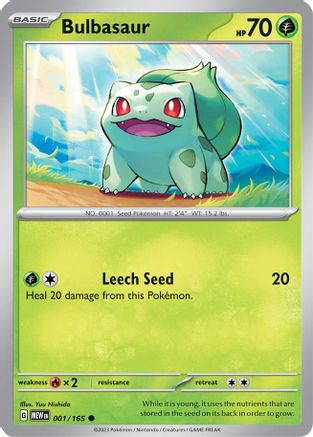 Bulbasaur (001/165) - SSV1  - Common - Reverse Holofoil