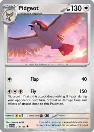 Pidgeot (018/165) - SSV1  - Uncommon - Reverse Holofoil