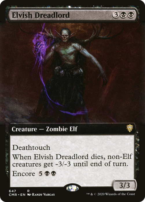 Elvish Dreadlord (CMR-647) - rare: (Extended Art) - Foil