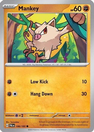 Mankey (106/193) - MCP  - Common - Holofoil