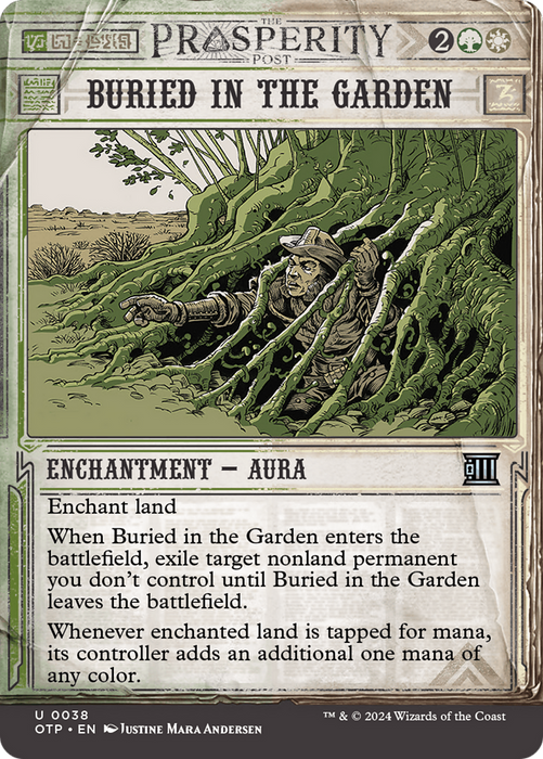 Buried in the Garden (OTP-038) - uncommon: (Showcase) (Borderless) - Foil
