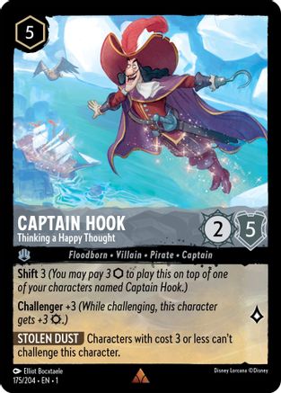 Captain Hook - Thinking a Happy Thought (175/204) - Rare - Cold Foil