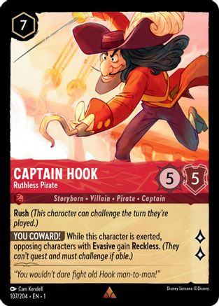 Captain Hook - Ruthless Pirate (107/204) - Rare