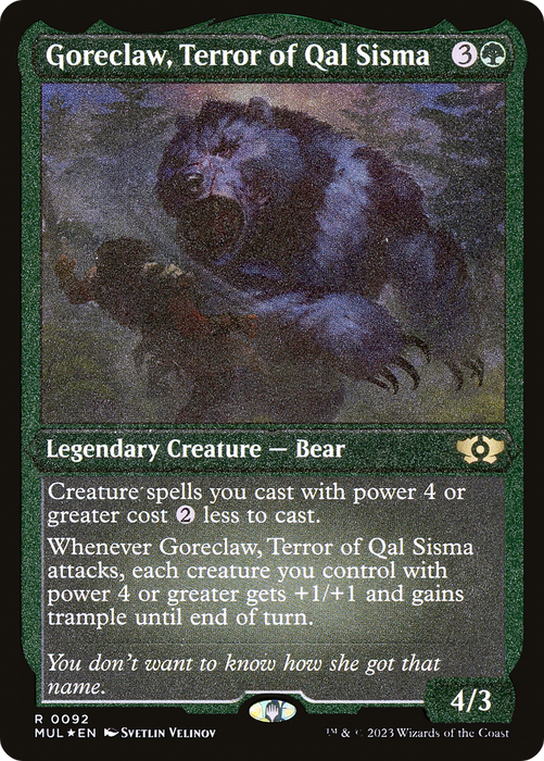 Goreclaw, Terror of Qal Sisma (MUL-092) - rare - Etched Foil