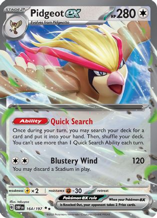 Pidgeot ex (164/197) - SOF - Double Rare - Holofoil