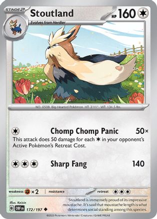 Stoutland (172/197) - SOF  - Uncommon - Reverse Holofoil