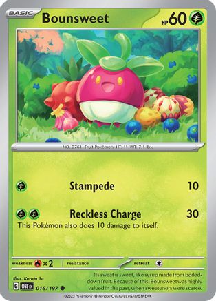 Bounsweet (016/197) - SOF  - Common - Reverse Holofoil