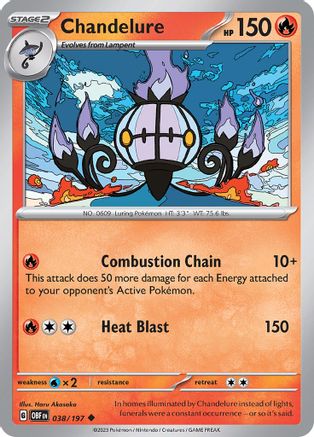 Chandelure (038/197) - SOF  - Uncommon - Reverse Holofoil