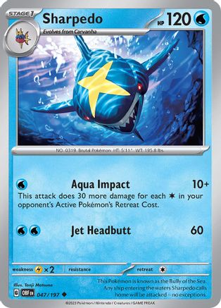 Sharpedo (047/197) - SOF  - Uncommon - Reverse Holofoil