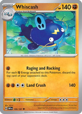 Whiscash (109/197) - SOF  - Uncommon - Reverse Holofoil