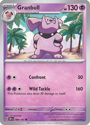 Granbull (088/197) - SOF  - Uncommon - Reverse Holofoil