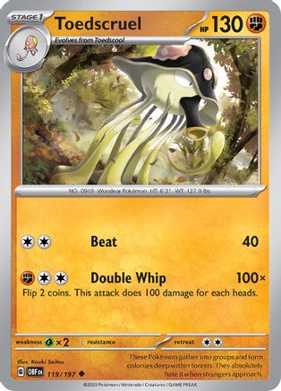Toedscruel (119/197) - SOF  - Uncommon - Reverse Holofoil
