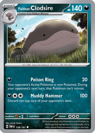Paldean Clodsire (128/197) - SOF  - Uncommon - Reverse Holofoil