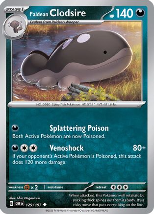 Paldean Clodsire (129/197) - SOF  - Uncommon
